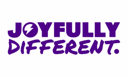 Joyfully Different logo in purple